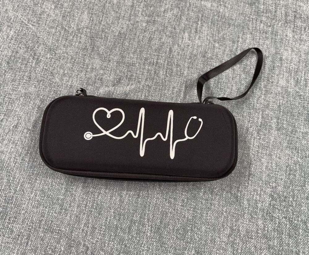 BOVKE Stethoscope Carrying Case Hard Shell Travel Organizer Heartbeat Design